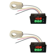 2X Hall AmpèRemeter Voltmeter 0-300V 400A Batterijmonitor LED Digitale Stroomspanningsmeter 12V 24V 36V 48V 60V Auto