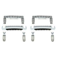 2X Tune-O-Matic Bro och Bakstycke med Dubbar för ABR-1 Bridge Style LP Elgitarrbyte, Silver