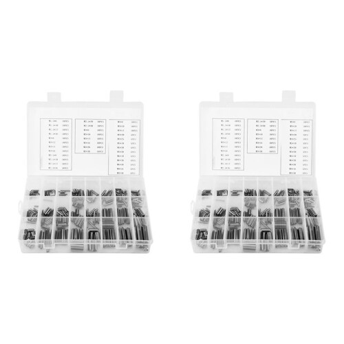 560Pcs Stainless Steel Slotted Spring Pin Assortment Kit, Split Spring Dowel Tension Roll Pins with Box