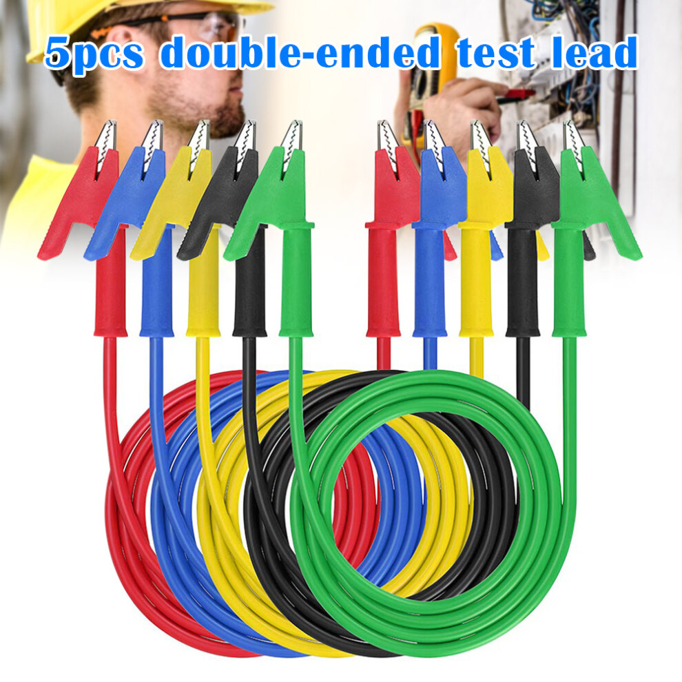Dual Ended Crocodile Alligator Clips Test Wire Cable With Insulators Clips For Electrical Testing 6434023410951