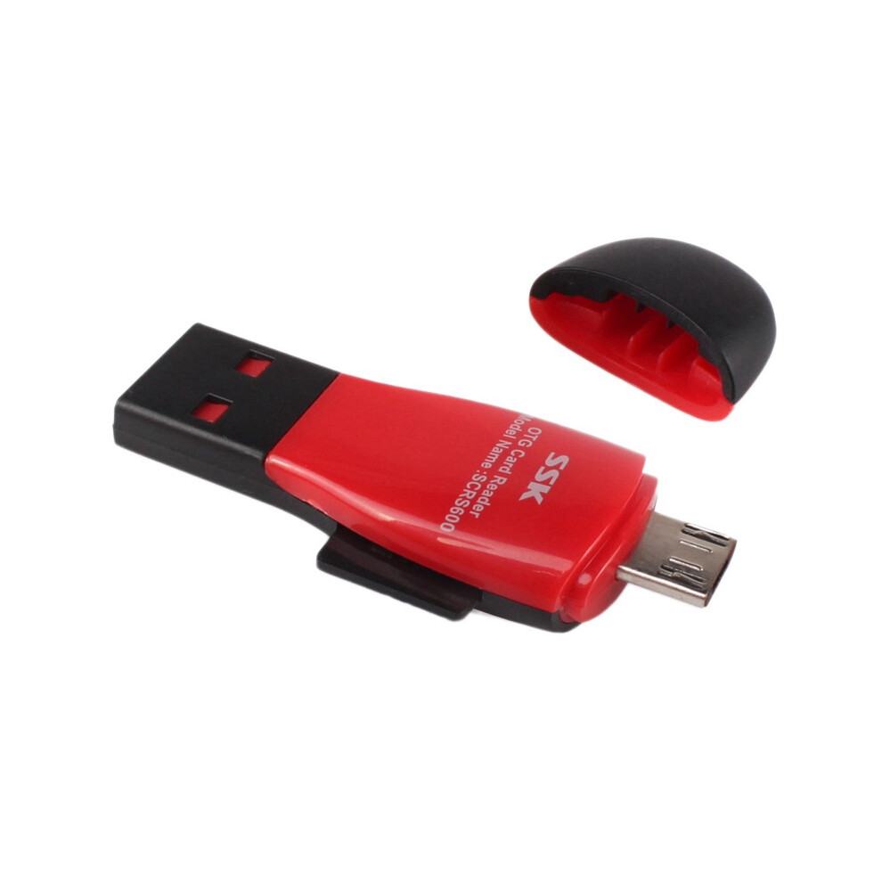 Ssk Scrs600 Card Reader Plug And Dedicated Otg 180Mbps Usb2.0 Micro- Tf Dual Purpose Card Reader For Android 4712731149090