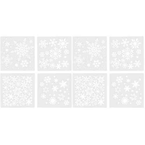 8St Multi-Function Schilderij Sjablonen Sneeuwvlok Voor Creatieve DIY 1