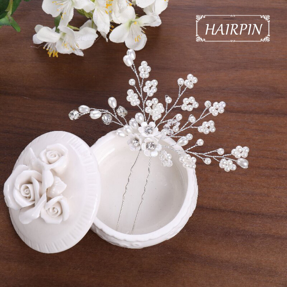 Dachuang Beauty Rhinestone U-Shaped Hair Forks For Bridal Updos