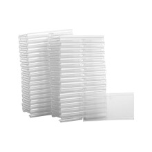70PC 8X4.2cm Clear Plastic Label Holders for Wire Shelf Retail Price Label Basket Labels Clip Labels for Storage Bins