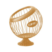 Espresso Capsule Holder Container Counter Coffee Pod Holder Snack Fruit Organizer Kitchen Accessories Gold