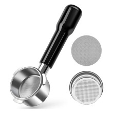 54 mm Bottenlöst Portafilter, Espressobottenlöst Portafilter med Puckskärm och Filterkorg i Rostfritt Stål