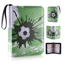 Trading Card Binder 4 Pocket 400 Card Capacity with 50 Removable Sleeves for Soccer and Football