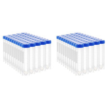 50ml Plastic Centrifugebuizen met Schroefdop, 100 Stuks 50ml Zelfstaande Plastic Reageerbuis Conische Buizen met Dop