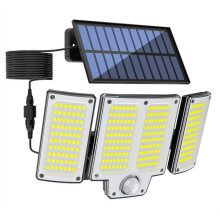 280 LED Solar Utomhusvägglampa med Rörelsesensor Solar Flood Light med 3 Justerbara Ljuslägen för Trädgård