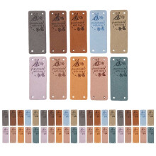 50Pcs Handmade Label Hang Tags for Handmade with Love Tags Leather Tags for Clothes Gifts Bags Sewing Accessories