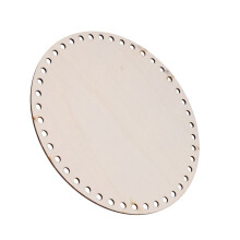Fond de Panier en Bois Naturel de 20 Cm avec Trou, Base en Bois Vierge de Cercle pour le Bricolage Ă Tricoter Sac au Crochet Artisanat de Shaper