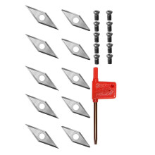 Set di 10 Inserti per Frese in Carburo di Tungsteno per Utensili da Tornio per Legno, Angolo con Punta Diamantata 30X10 Mm e Angolo Arrotondato