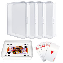 Clear Plastic Card Storage Box 4 Pack, Transparent Playing Card Case for Board Games and Cards