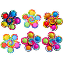 Pop Fidget Spinner 6 Pack  Dual Action Toy for Kids and Adults, Birthday Party Favors