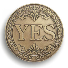 Bronze Yes No Challenge Coin Decision Maker for Quick Unbiased Choices and Conversation Starter