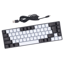 Membrane Gaming Keyboard 68 Keys RGB Backlit USB, Ergonomic, Black/White