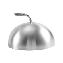 1Pcs 24cm Stainless Steel Steak Cover Teppanyaki Dome Dish Lid Home Round Oil Proof Meal Food Cover Kitchen Cooking