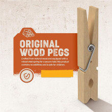 100 Stuks Houten Wasknijpers, Perfect voor Kledingrekken, Handwerk en Huishoudelijk Gebruik, Weerbestendig, Duurzaam, Veelzijdig