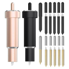 14-Teiliges Set mit Feinen Klingen, 2 Etuis und 12 Klingen, Etuis für Spitze Klingen zum Schneiden Von Glitzer-Vinyl und Karton