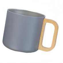 Stainless Steel Coffee Mug with Wood Handle,Double-Walled Insulation for Hot and Cold Beverages, Ideal for Home Use