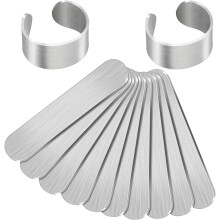 12 PeçAs de Metal Estampado em Branco AnéIs de AlumíNio em Branco 0,47 X 2,24 Polegadas Dobra em Branco AnéIs em Branco para Fazer JóIas DIY