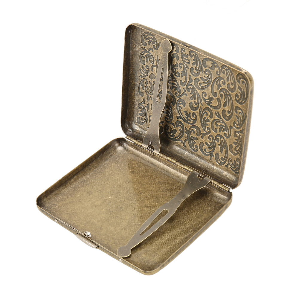 Silver Metal Cigarette Case 20 Capacity, Compact 8.5X9.5cm Vintage