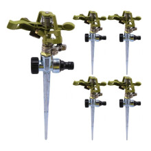 5X 360 Degree Rotary Irrigation Sprayer Sprinkler for Lawn Garden Yard Grass Metal Impulse Spike Hose Water Sprayer