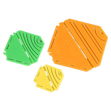 3pcs Resin Flower Maker Set for Kids Girls, Rhombus Kanzashi DIY Plates, Yellow Green Orange