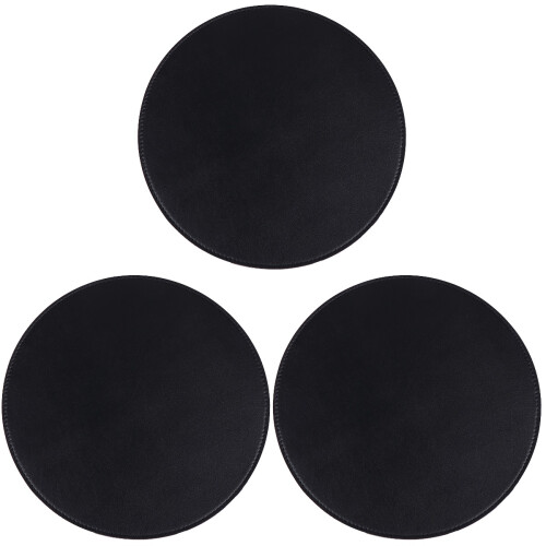 3St Desktop Mouse Mat Zwart Microfiber Rond Langdurig Comfort 1