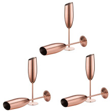 6Er-Set Champagner Wein FlöTen Aus Edelstahl, Gläser Aus Roségold, Unzerbrechlich, Bruchsicher