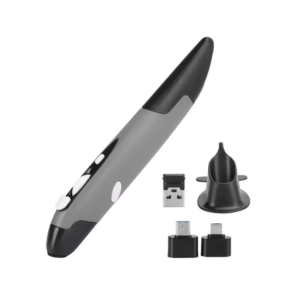Ergonomic Mouse Mouse Pen Type Mouse Usb Computer Pc Parts Wireless 2.4G Mouse Pen Type Innovative Vertical Grey 6031075255563