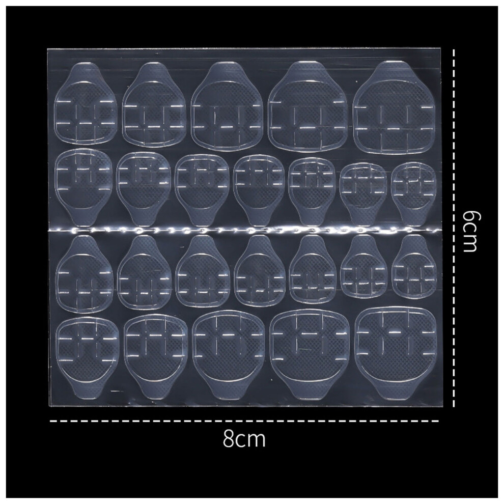 Bright-Home (24 Stickers) Jelly Double-Side Adhesive Tabs Super Sticky Transparent Press On Nail Stickers
