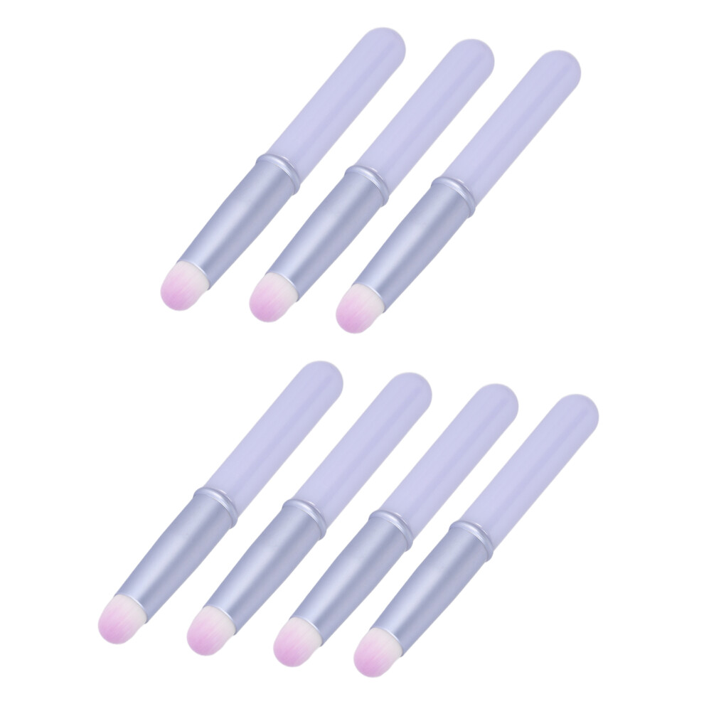 7PCS Soft Fiber Makeup Brush Set with Cover, Round Head, Concealer & Lipstick