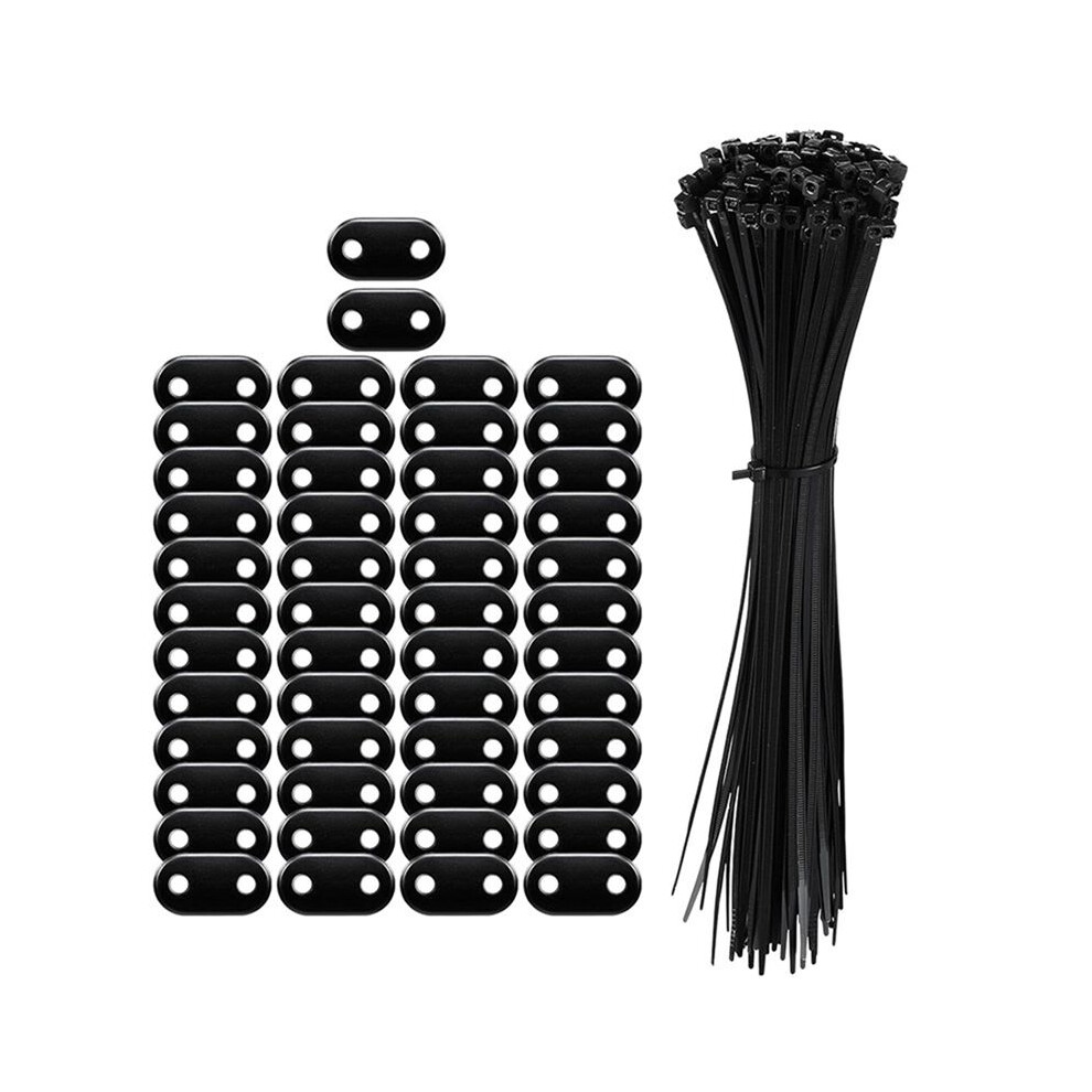 50Pcs Cord Locks 2 Hole Plastic Black Cord Clamp For Ropes End Spring Toggle Stopper Slider, Black 4712061923759
