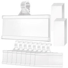 100 Pieces Plastic Wire Shelf Label Holders, Reusable Price Label Holder with Locks, for Supermarket Department Store
