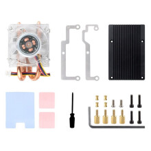 Ventilador de Resfriamento de CPU de Torre de Gelo de Baixo Perfil para Raspberry Pi 5, Tubo de Cobre em Forma de U com RGB Colorido, Ventilador de