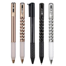 5 STK Crunchy Sensory Pen, 0,5 mm Geometric Crinkle Design Fidget Pen, Texturerat Grepp, Indragbart Skrivverktyg