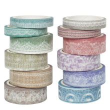Lace Patterns Washi Tape Set 12 Rolls, Decorative Paper Sticker for Planner Scrapbook Journal DIY Arts