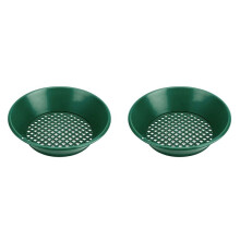 2pcs 14Inch Washing Gold Panning Machine Screen Mining Screen Sieve Gold Pan Green Plastic Gold Screen