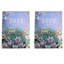 2X 2025 Väggkalender för Nature & Wildlife Art ArtworkByAngie 2025 Kalender för Hemmakontoret Väggkalender