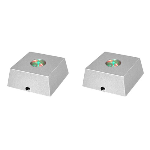 2X LED Stone Display Base Colorful Changing Light Crystal  Light Home Decoration Figurine Display Stand