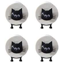 4X Cat Roll Holder Toilet Paper Holder Bathroom Set Paper Towel Roll Storage Cute Bathroom Decoration