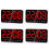 4X Digital Wall Clock, 9Inch LED Digital Clock Large Display with 12/24H,  Digits,Small Silent Wall Clock (Red) 1