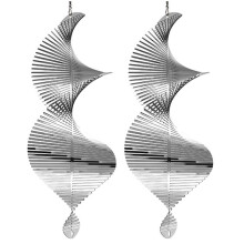 2X Outdoor Hanging Decorative Spiral Metal Wind Chime,3D Spiral Wind Chime Garden Backyard Hanging Decoration