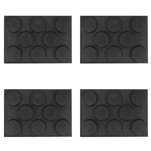 4X Silicone Hamburger Bread Forms Perforated Bakery Molds Non Stick Baking Sheets Fit Half Pan Size