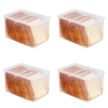 4X Luftdichte Brotaufbewahrungsbehälter, Brotkasten, Kunststoff, Wiederverwendbar, Laibkuchen, Transparenter Brotspender, Frischer Brotkasten