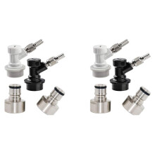4X  Lock Keg Coupler Adapter  Lock Quick Disconnect Conversion Kit Keg Coupler 5/8 Thread Stainless Steel Gas