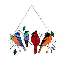 Multicolor Birds A Wire High Stained Garden Suncatcher Birds Ornaments Hanger A Branch Suncatchers Pendant Home,A