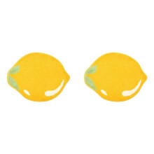 2X Lemon Bath Mat Cute Non-Slip Fruit Rug Kitchen Mat Yellow Lemon Bathroom Decor Fun Kids Rug, Machine Washable