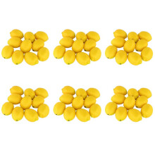 Fake Fruit Home House Kitchen Party Decoration Artificial Lifelike Simulation Yellow Lemon 60pcs Set